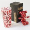 SYNC - [Heart Red] Stuffed Bear Glass Cup (6.3 inch height)