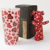 SYNC - [Heart Red] Stuffed Bear Glass Cup (6.3 inch height)
