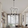 Modern American luxury style square E12 retro chandelier iron 4 bulb white living room chandelier, without bulb