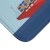 Cargo Ship with Containers in the Ocean Bath Mat