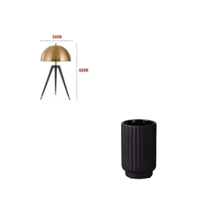 Post-modern Simple Fashion Tripod Desk Lamp (Option: Lamp and a small vase-White light-220V US)