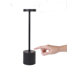 LED Aluminum Alloy Waterproof Rechargeable Desk Lamp Touch Dimming Metal Table Lamps For Bar Living Room Reading Camping Light (Option: 1200 MA-Button Touch Black)