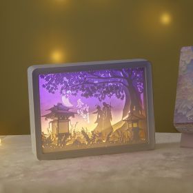 Creative Gift Mirror Paper Carved Light Decorative Ornaments Small Night Light (Option: 2 Style-USB)