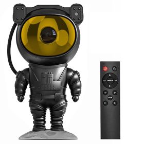 New Galaxy Star Projector Starry Sky Night Light Astronaut Lamp Home Room Decor Decoration Bedroom Decorative Luminaires Gift (Option: Black golden plugged in)