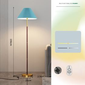 Living Room Sofa Cloth Retro Bedside Study Upright Desk Lamp (Option: Blue remote control-AU)