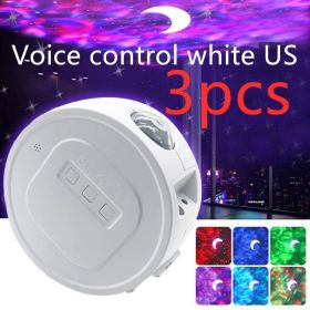 USB Ocean Star Projection Light (Option: 3PCS Voice control white US)