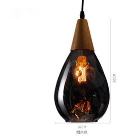 Nordic Lamps And Lanterns Living Room Bar Counter European Creative Personality Craft Net Red Chandelier Single Head Glass Small Chandelier Dining Roo (Option: soot-A)