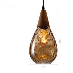 Nordic Lamps And Lanterns Living Room Bar Counter European Creative Personality Craft Net Red Chandelier Single Head Glass Small Chandelier Dining Roo (Option: amber-A)
