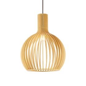 Nordic Birdcage Chandelier Solid Wood Chandelier Retro Birdcage Simple Homestay Bar Counter Bedroom Coffee Shop Chandelier (Option: C-55CM)