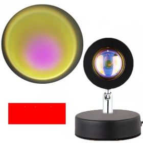 Sunset Lamp Rainbow Projector Night Light Projection Led Desk Lamp For Bedroom Atmosphere Rainbow Lamp Decoration Light (Option: The sun-5W-USB)