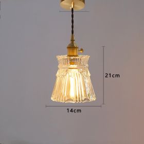 Brass-glass Shop Light Japanese Vintage Nordic Chandelier (Option: E Clear light)