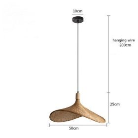 Bamboo Chandelier New Japanese Style Lamps (Option: 50cm-Warm light)