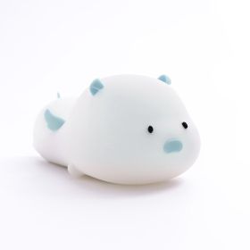 Pig silicone night light (Color: Blue)