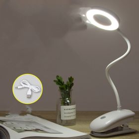 Clip-on rechargeable desk lamp (Option: Charging white)