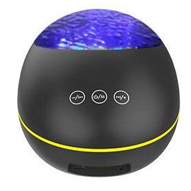 Coversage Ocean Wave Projector LED Night Light Bluetooth-compatible USB Remote Control Music Player Speaker Aurora Projection Coversage Ocean Wave Pro (Color: Black)