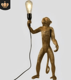 Resin Black White Gold Monkey Lamp Pendant Light For Living Room Lamps Art Parlor Study Room Led Lights lustre With (Option: Gold-3-UK warm)