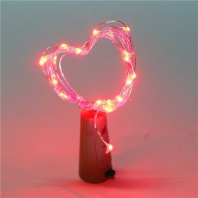 Red wine cork string 2 meters 20 colorful lights (Option: Red-1M)