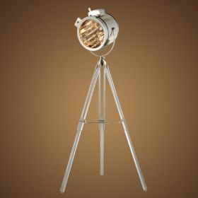 Stage Floor Lamp Industrial Style Tripod (Option: Silver A-AU)