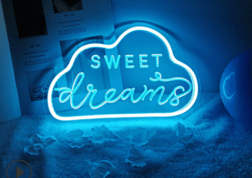 LED Neon Light, Acrylic Back Panel, Room Decoration Night Light (Option: Sweet dream blue-USB)