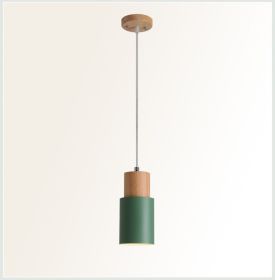 Wood-Pendant-Lights Island-Bar Hang-Lamp (Color: Green)