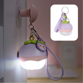 Mangosteen Fruit Key Chain Small Night Light (Option: Purple-USB)