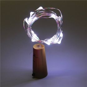 Red wine cork string 2 meters 20 colorful lights (Option: White-1M)