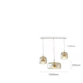 Simple Living Room Bedroom Head Glass Chandelier (Option: 2A1B Long Combination)