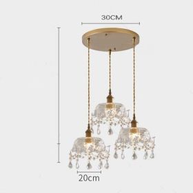 French All-brass Vintage Crystal Pastoral Bedroom Headboard (Option: Disc Three Heads)
