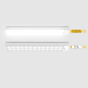 Human Body Sensing Wardrobe Led Intelligent Strip Bedside Night Light (Option: White-200mm-USB)