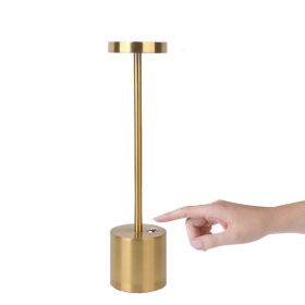 LED Aluminum Alloy Waterproof Rechargeable Desk Lamp Touch Dimming Metal Table Lamps For Bar Living Room Reading Camping Light (Option: 1800 MA-Button Touch Tuhao Gold)