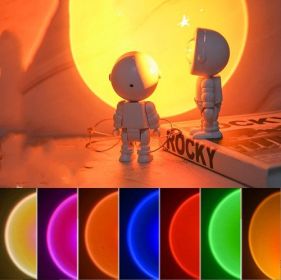 Sunset Projection Atmosphere Rainbow Sunset Manufacturing Robot (Option: 7Color change-Charge with touch-USB)