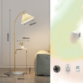 Floor Lamp Living Room Sofa Next To Bedroom Head Of Bed Wireless Upright (Option: Gold-Marble Tmall-220V US)