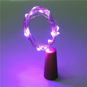 Red wine cork string 2 meters 20 colorful lights (Option: Purple-1M)