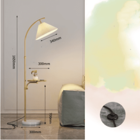 Floor Lamp Living Room Sofa Next To Bedroom Head Of Bed Wireless Upright (Option: Gold-Wireless charging tri color-220V US)