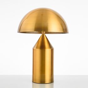 Post-modern Creative Simple Model Room Hotel Desktop Bedroom Bedside Semi-circular Hardware Mushroom Desk Lamp (Option: Copper plated-S-Default)