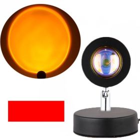 Sunset Lamp Rainbow Projector Night Light Projection Led Desk Lamp For Bedroom Atmosphere Rainbow Lamp Decoration Light (Option: The setting sun-5W-USB)