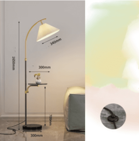 Floor Lamp Living Room Sofa Next To Bedroom Head Of Bed Wireless Upright (Option: Black-Marble tricolor-220V US)