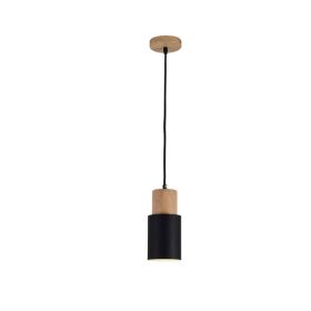 Wood-Pendant-Lights Island-Bar Hang-Lamp (Color: Black)
