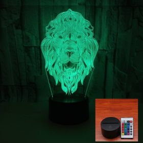 Colorful Touch 3D Vision LED Night Light (Option: Black-Black remote control 16colors)