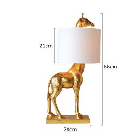 Study Bedroom Bedside Giraffe Table Lamp (Option: Gold-US)