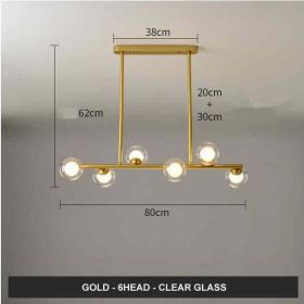 Modern Minimalist Glass Bubble Ball Lamp Nordic Restaurant (Option: Gold 6arm)
