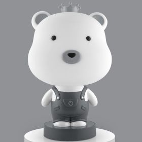3-speed Touch Dimming USB Night Light (Option: Bear desk lampgrey-18x15x32.5 cm)