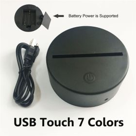 USB Night Light 3D Earth Globe Table Lamp RGB Creative (Option: Black Touch colorful-USB)