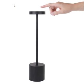 LED Aluminum Alloy Waterproof Rechargeable Desk Lamp Touch Dimming Metal Table Lamps For Bar Living Room Reading Camping Light (Option: 1200 MA-Top Touch Black)
