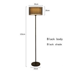 Contracted Modern Bedroom Bedside Floor Lamp (Option: Black A-7W-Remote control)