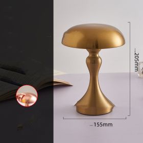 Bedroom Bedside LED Mushroom Ambient Night Light (Option: Three Colors-Beauty Mushroom Golden-USB)