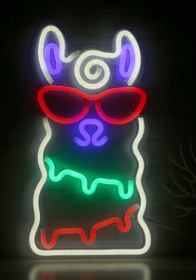 LED Neon Light, Acrylic Back Panel, Room Decoration Night Light (Option: Alpaca-USB)