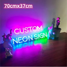 Colorful Neon Letter Modeling Light Custom Neon Sign DIY (Option: Custom-70cmx37cm-EU)