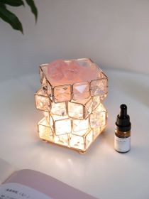 Fire Aromatherapy Crystal Diffuser Indoor Durable Household Night Light (Option: White pink-Blue Campanula-USB plug in)
