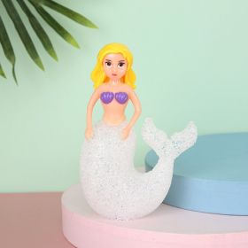 Plastic Crystal Mermaid Colorful Small Night Light Luminous Princess Led (Color: White)